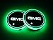 2pcs LED Car Logo Cup Holder Lights for GMC, 7 Colors Changing USB Charging Mat Luminescent Cup Pad, LED Interior Atmosphere Lamp Decoration Light. (GMC)