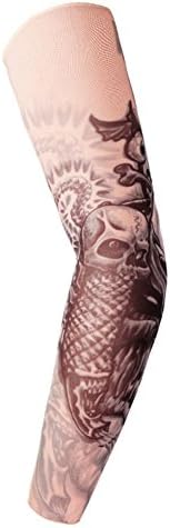 AODEW Unisex Tattooed Print Ice Slik Sleeves Sun Protection Sleeve with Outdoor Cycling Ice Sleeves.