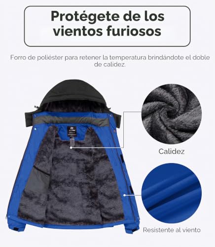 Wantdo Men's Mountain Ski Jacket Winter Coat Waterproof Hooded Snowboard Jacket Warm Outdoor Jacket Windproof Men
