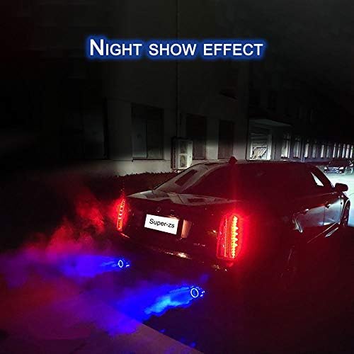 訳あり 2 車の排気テールパイプステンレススチールテールスロート Ledブルーライト35 61mm車改造排気パイプ装飾ユニバーサルマフラー 超目玉一掃