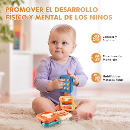 BESCOST Busy Board Montessori, Baby Activity Cube, Toy for Baby Over 18 Months, Fine Motor Educational Toys, Toys Gifts for Boys Girls Birthday Christmas