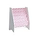 KidKraft Wooden Sling Shelf Bookcase - Pink and Whitel Colors - Sturdy Canvas Fabric, Chevron Pattern, Kids Bookshelf, Young Reader Support, Gift for Ages 3+