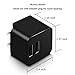 AMEMO 12W 2.4A Dual USB Port Wall Charger Adapter with Foldable Plug for Smartphones, Black