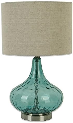Glass Droplet Table Lamp in Teal