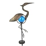 Moonrays 92521 Solar Powered White LED Forward Facing Crane Stake Light, Antique Bronze Finish