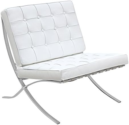 Lemoderno Modern Leather Pavilion Chair (White)