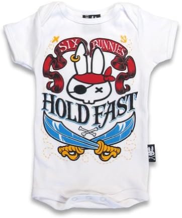 Six Bunnies Unisex Baby Hold Fast Short Sleeved Babygrow 6-12 Months White