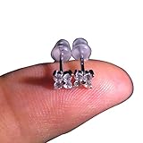 Zhang Trading Co., Ltd. 18K Platinum-Plated Sterling Silver CZ Small Flower Stud Earring