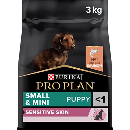Purina Pro Plan Sensitive Skin Small & Mini Puppy Croquettes Dogs Salmon, 4 Packs of 3 kg