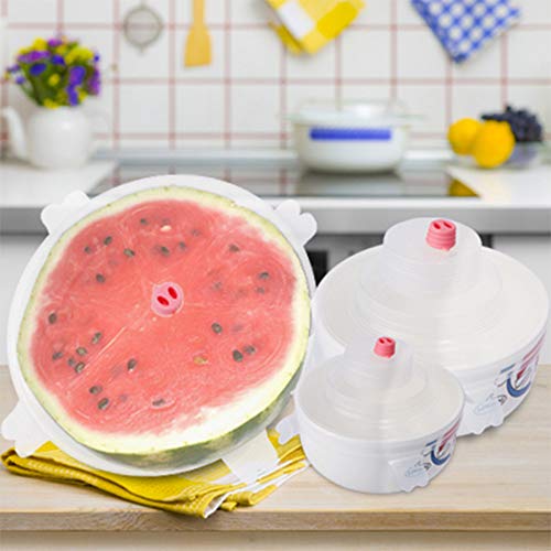 6Pcs Sizes Stretch Lids, Wenini Reusable Silicone Food and Bowl Covers, Seal Cover Lids, Keep Food Fresh Storage Cover (Clear)