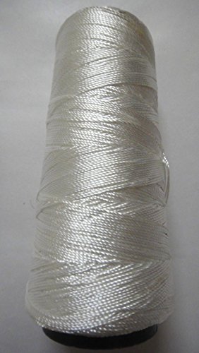 WHITE - 275+ Yards - Viscose Rayon Art Silk Thread Yarn - Embroidery Crochet Knitting Lace Jewelry Trim