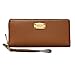 Michael Kor Jet Set Travel Continental Zip Around Wallet Wristlet Acorn Leather
