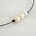 Bodai Freshwater Pearl Necklace Choker on Genuine Leather Cord for Women Girls