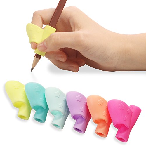 Pencil Grip, Children Pencil Holder Posture Correction Tool Writing Aid Grip for for Kids Student, Kindergarten and old people -6PCS