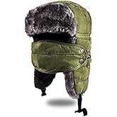 BROTOU Trapper Hat, Winter Warm Trooper Hats with Ear Flaps and Mask, Winter Hat for Men/Women, Fur Lined Ushanka Hat