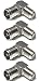 CESS Right Angle Coax F-Jack to F-Quick Push On Plug, Male/Female Adapter - Support Comcast, Time Warner, Cox Communications, Charter Communications, Verizon FiOS, and AT&T (4 Pack)
