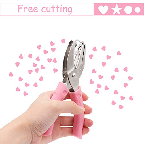 Taxutor 1/4 Inch Heart Shaped Hole Punch with Soft-Handled Punchers for Paper