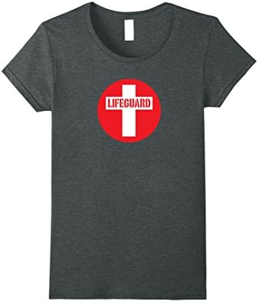 Womens Christian Certified Lifeguard Cross Classic Circle T Shirt Large Dark Heather