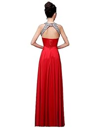 Manfei Vestido de fiesta para mujer 2019 con cuentas largo vestido de noche formal