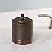 InterDesign York Metal Bathroom Vanity Canister Jar for Cotton Balls, Swabs, Cosmetic Pads - Split Bronze