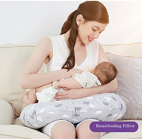 VERNASSA Nursing Pillow, Breastfeeding Baby Support Pillow| Newborn Infant Feeding Cushion | Portable for Travel (Grey Unicorn) - Thumbnail 2