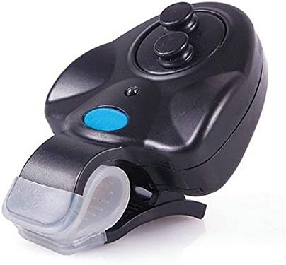 Electronic Fish Finder Bite Alarm LED Light Alert Bell Clip on Fishing Rod Black