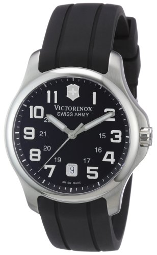 Victorinox Men s 241357 Swiss Army  Officer s Analog Swiss Quartz Black Rubber Watch