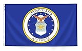 Annin Flagmakers Model 439010 U.S. Airforce Military Flag 3x5 ft. Nylon SolarGuard Nyl-Glo 100% Made in USA to Official Specifications. Officially Licensed Manufacturer.