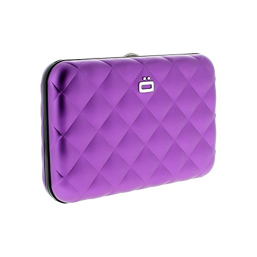 Women's Ogon Designs Purple Quilted Button RFID Blocking Credit Card Wallet