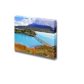 Canvas Prints Wall Art - Beautiful Landscape/Scenery Picturesque Little Island in The Lake Pehoe | Modern Wall Decor/Home Art Stretched Gallery Canvas Wraps Giclee Print & Ready to Hang - 12" x 18"