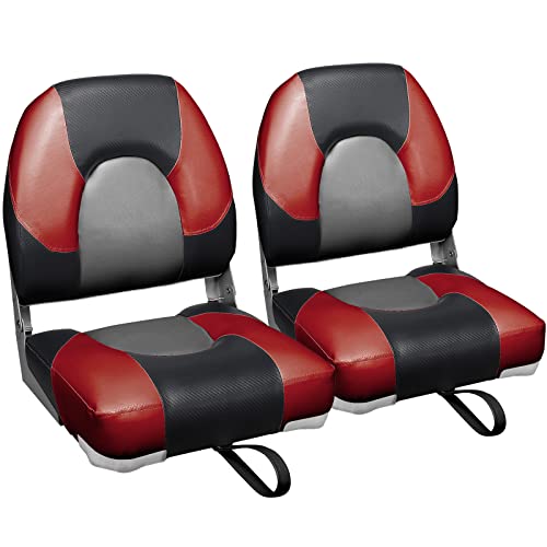 Leader Accessories A Pair of New Low Back Folding Boat Seat(2 Seats) (B-Cam Casting Seat Leader Accessories A Pair Of Elite Low⁄High Back