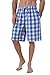 CYZ Men's 100% Cotton Plaid Poplin Woven Lounge/Sleep Shorts