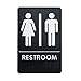 USA Made - Men's and Women's Restroom Signs ADA-Compliant Bathroom Door Signs for Offices, Businesses, and Restaurants, Black, Blue, Grey and Taupe/Tan Colors (Black Unisex)