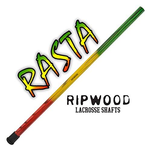 RipWood "Rasta Shaft - Red, Yellow and Green Wood Attack Lacrosse Shaft/Stick / Handle - Solid ash, Hand Made in The USA, Includes Jimalax End Cap - Thumbnail 3