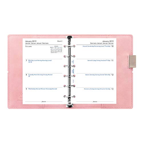 Filofax 2019 Pocket Domino Organizer, Soft Pale Pink, 4.75 x 3.25 inches (C022581-19)