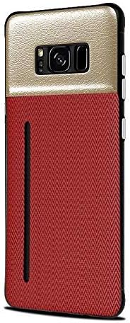 Compatible with Samsung Galaxy S8 Plus Case for Men Protective S 8plus PC Ultra Thin Mobile Phone Cover with Card Holder (Red)
