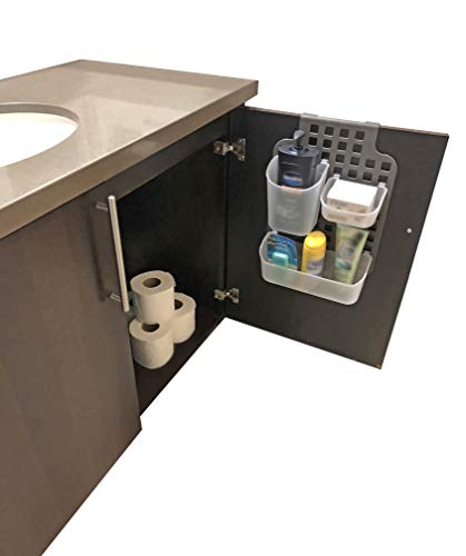 Over The Door Mount Kitchen and Bathroom Cabinet Vanity Storage Organizer Basket (Cabinet/Vanity Organizer)