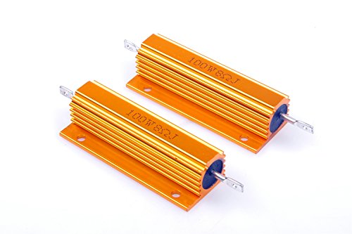 LM YN 100 Watt 8 Ohm 5% Wirewound Resistor Electronic Aluminium Shell Resistors Gold Suitable Inverter, LED Lights,Frequency Divider, Servo Industry 2-Pcs