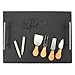 Cheese Board Set – 10 Piece Charcuterie Board and Cheese Tools, Cheese and Meat Board with 4 Knife Tools, 2 Chalk Pens, 3 Cheese Markers, Black - 15.7 x 0.3 x 12.9 Inches