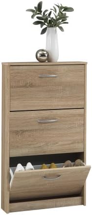 FMD Shoe Cabinet Step 3, 58.5 x 104.5 x 17.0 cm, Oak