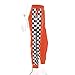 malianna Women Pantalon Femme Side Checkerboard Zipper Orange Trousers Plaid Patchwork Pencil Pants