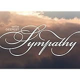 Sympathy Greeting Cards - S1602. Greeting Cards Featuring With Deepest Sympathy Written on Soft Lit Sky Background. Box Set Has 25 Greeting Cards and 26 Bright White Envelopes.