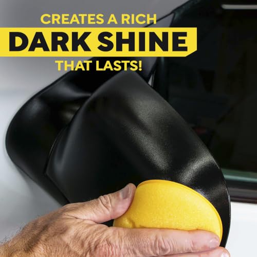 Meguiar's G15812EU Ultimate Black Restorer – Renovates Exterior Plastics, Vinyl, Rubber – UV Protection, Quick Drying – Shiny Black – 355 ml – Car Cleaning