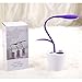 Furnizone Cute Desk Lamp Kids Night Light Flexible Dimmable Touch Lamp Bedside Book Light Study Lamp with Pencil Holder USB Rechargeable Purple