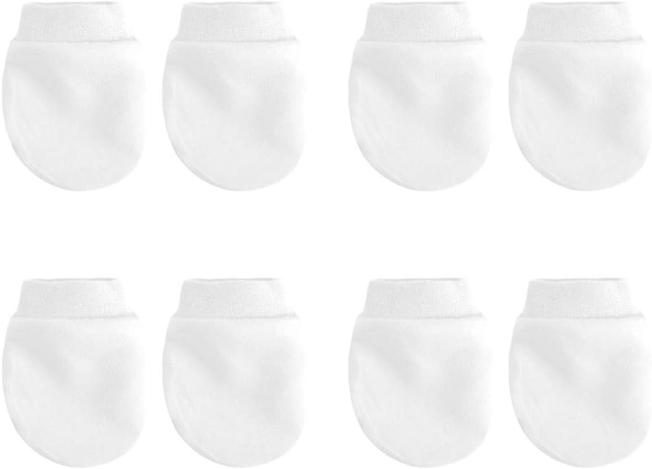 Mayoaoa4 Pairs / Set Baby Mittens Simple Cute Baby Knitted Gloves Newborn Anti-Eating Hand Anti-Grab Glove