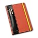 QUIVER Pen Holder For Notebooks|Stylus Holder For Tablets|Elastic/Reusable/Non-Adhesive|For Use With Moleskine/Leuchtturm1917/Rhodia & iPad Mini 1/2/3/4 8-8.5 Inches(Black Leather/Orange Stitching)