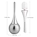 Toilet Bowl Brush and Holder, Creative Toilet Brush Set with Stainless Steel Base (Silver)
