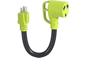 XGGYA 30 Amp to 110 Volt RV Adapter,30 Amp to 15 Amp with Easy Grip Handle,NEMA 5-15P to TT-30R Electrical Dogbone Adapter,Heavy Duty STW 10 Gauge 12 Inch,ETL Listed