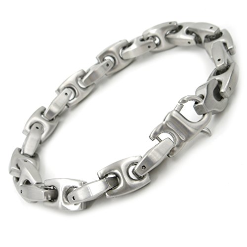 Stainless Steel Brush Silver Color Mariner Link Men Bracelet 10mm 8inch