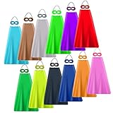 YIISUN Childs Cape Kids Capes and Masks Birthday Party Dress Up (12 Pack)